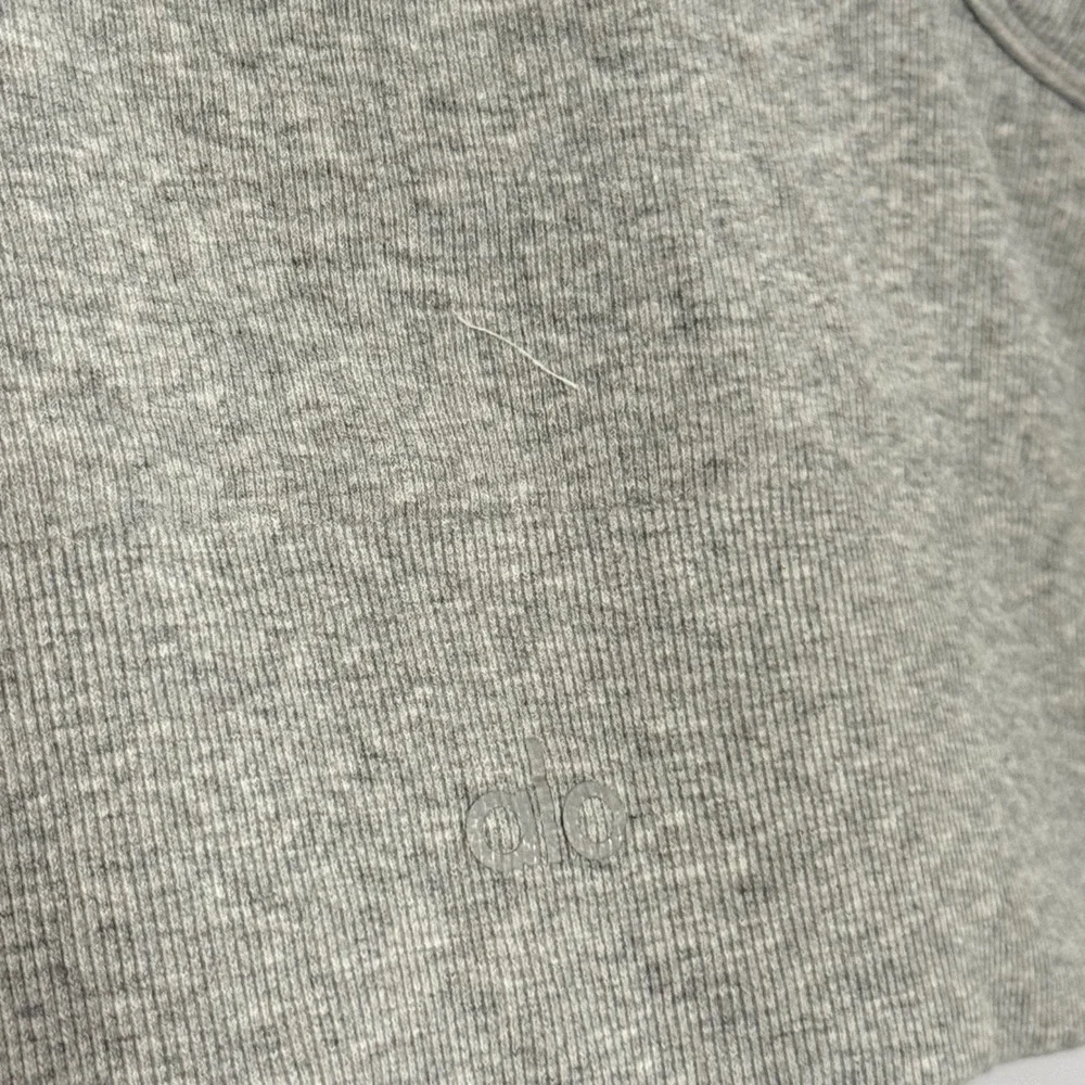 Alo Yoga Heather Gray Seamless Delight Crop Tank Top